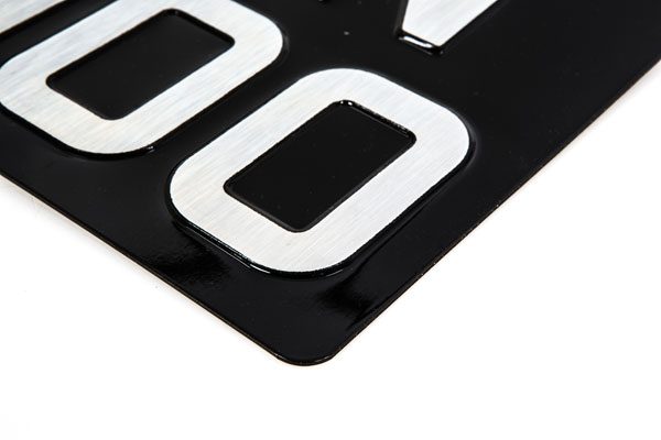 3 ⅛" Digit Embossed Square Number Plate - Classic Spares