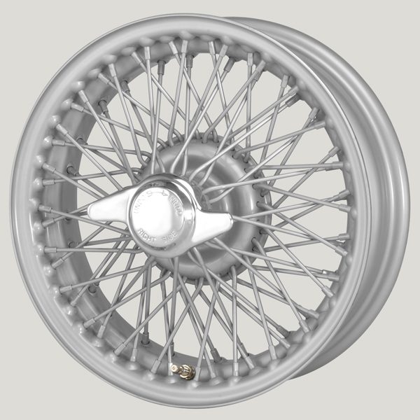 4½" x 15" 72 Spoke Silver Painted Wire Wheel - Classic Spares