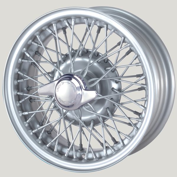5" x 13" 60 Spoke Silver Painted Wire Wheel - Classic Spares