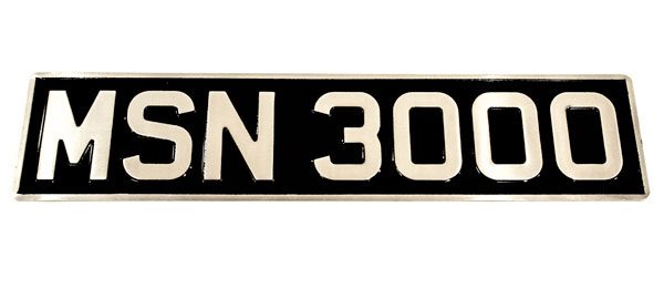 3 ⅛” Digit Embossed Number Plate With Border - Classic Spares