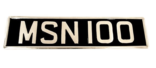 3 ½” Digit Embossed Number Plate With Border - Classic Spares