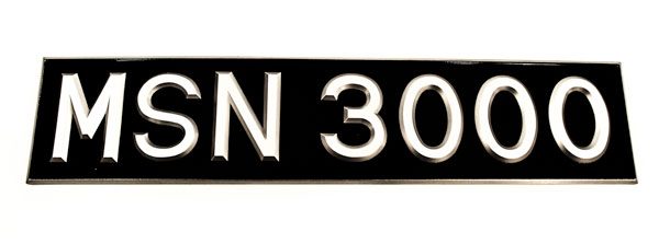 3 ⅛” Silver Raised Digit Number Plate With Border - Classic Spares