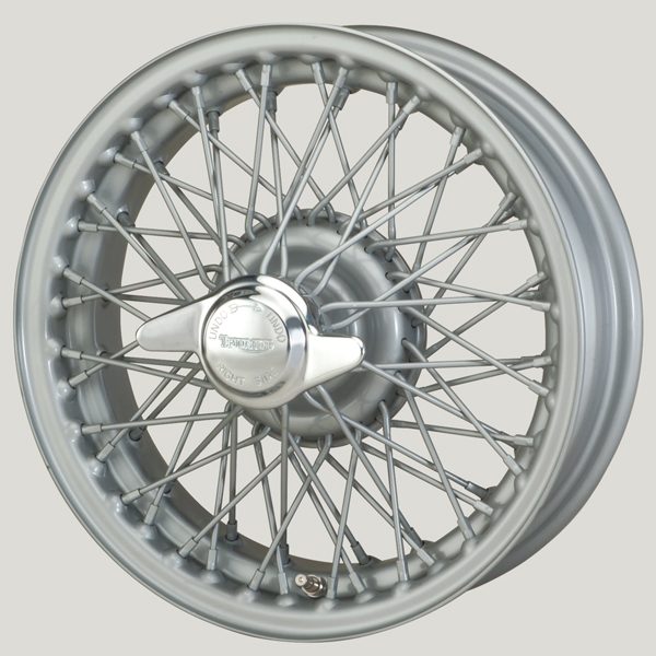 4½" x 14" 60 Spoke Silver Painted Wire Wheel - Classic Spares