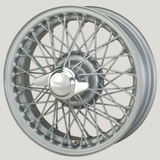 4½" x 15" 60 Spoke Silver Painted Wire Wheel - Classic Spares