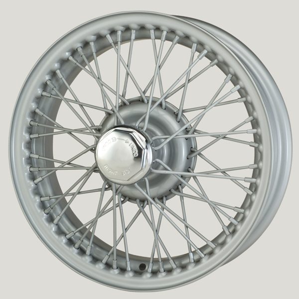 4" x 15" 48 Spoke Silver Painted Wire Wheel - Classic Spares