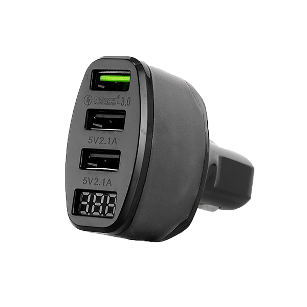 Durite Fast Charge 3 x USBs Car Charger With Voltmeter - 12/2
