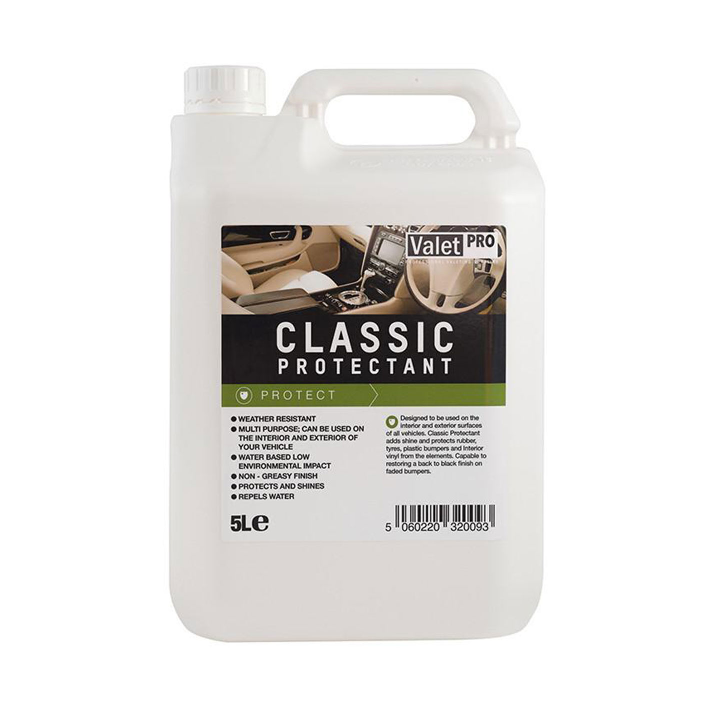 Protectant Classic Pour Voiture - Protection Intérieur/extérieur - Brillant Non Gras - Chiffon Microfibre Inclus